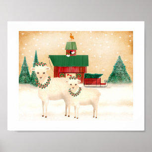 Kerstmis op het Boerderij van de schapen voegt je  Poster