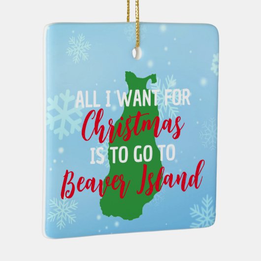 Kerstmis op het eiland Beaver Keramisch Ornament (Rechts)