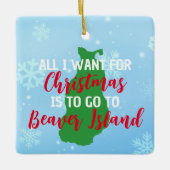 Kerstmis op het eiland Beaver Keramisch Ornament (Voorkant)