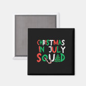 Kerstmis op het juffrouw Squad Funny Summer Xmas M Magneet (Voorkant / Achterkant)