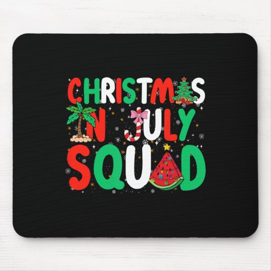 Kerstmis op het juffrouw Squad Funny Summer Xmas M Muismat (Voorkant)