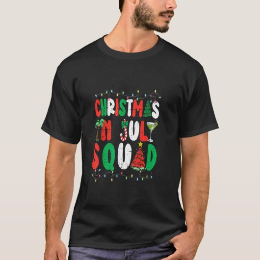 Kerstmis op het juffrouw Squad Funny Summer Xmas M T-shirt (Voorkant)
