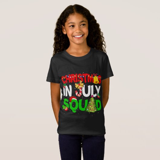 Kerstmis op het juffrouw Squad Funny Summer Xmas T-shirt (Voorkant volledig)