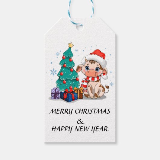 Kerstmis op het platteland cadeaulabel (Voorkant)