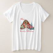 Kerstmis op het platteland grote maat t-shirt (Design voorkant)