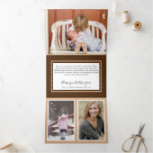 Kerstmis op het platteland Hout en ranken Meerdere Drieluik Wenskaart (Binnen)