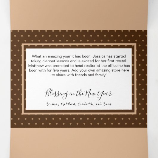 Kerstmis op het platteland Hout en ranken Meerdere Drieluik Wenskaart (Binnenkant midden)