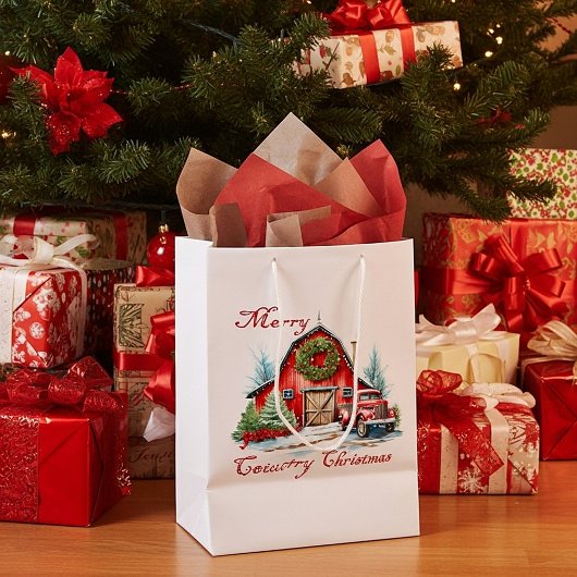 Kerstmis op het platteland medium cadeauzakje