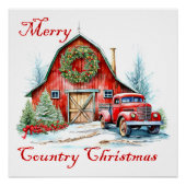 Kerstmis op het platteland perfect poster (Voorkant)