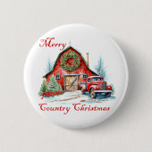 Kerstmis op het platteland ronde button 5,7 cm (Voorkant)