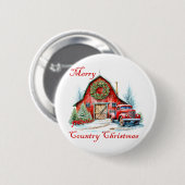 Kerstmis op het platteland ronde button 5,7 cm (Voorkant /achterkant)