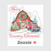 Kerstmis op het platteland sticker (Vel)