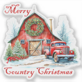 Kerstmis op het platteland sticker
