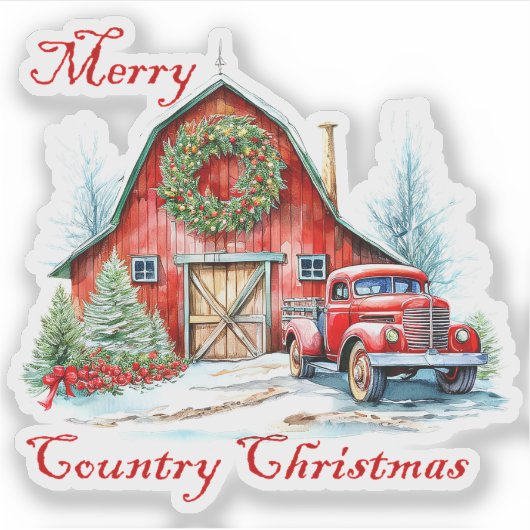 Kerstmis op het platteland sticker (Voorkant)