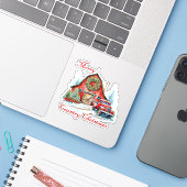 Kerstmis op het platteland sticker (Laptop met iPhone)