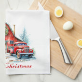Kerstmis op het platteland theedoek (Quarter Fold)