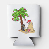 Kerstmis op het strand blikjeskoeler (Achterkant)