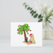 Kerstmis op het strand briefkaart (Staand voorkant)