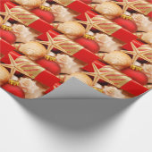 Kerstmis op het strand cadeaupapier (Hoek)