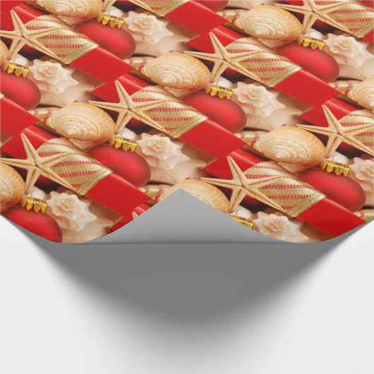 Kerstmis op het strand cadeaupapier (Hoek)