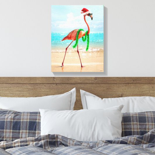 Kerstmis op het strand canvas afdruk (Insitu (Slaapkamer))