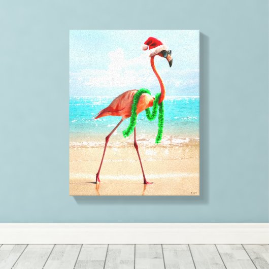 Kerstmis op het strand canvas afdruk (Insitu (Houten vloer))