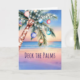 Kerstmis op het strand Deck the Palms Feestdagen Kaart