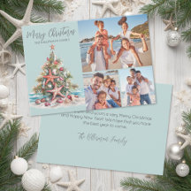 Kerstmis op het strand Familie 3 Foto Collage