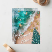 Kerstmis op het strand Gingersnap Plat Notitiekaar Notitiekaartje (Voorkant / Achterkant in situ)