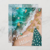 Kerstmis op het strand Gingersnap Plat Notitiekaar Notitiekaartje (Voorkant / Achterkant)