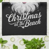 Kerstmis op het strand Hawaiiaanse zomervakantie Theedoek (Gevouwen)