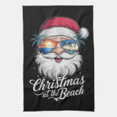 Kerstmis op het strand Hawaiiaanse zomervakantie Theedoek (Verticaal)