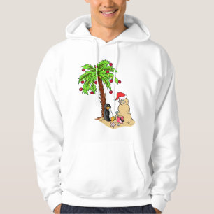 Kerstmis op het strand hoodie