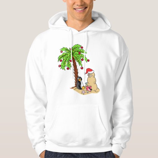 Kerstmis op het strand hoodie (Voorkant)