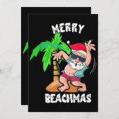 Kerstmis op het strand in juli leuke kerstman Xmas Kaart (Voorkant / Achterkant)