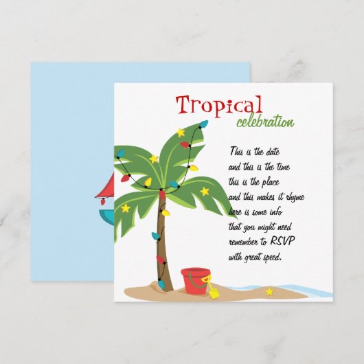 Kerstmis op het strand kaart (Voorkant / Achterkant)