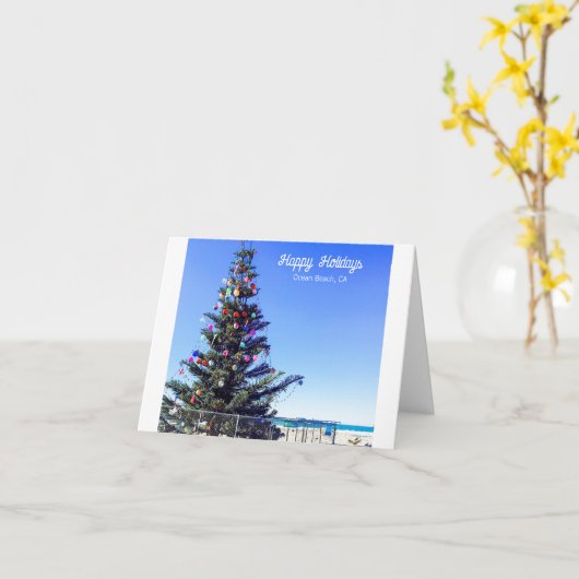 Kerstmis op het strand kaart (Gele Bloem)