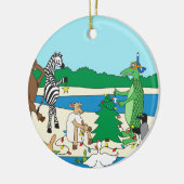 Kerstmis op het strand keramisch ornament (Links)