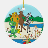 Kerstmis op het strand keramisch ornament (Achterkant)