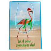 Kerstmis op het strand medium cadeauzakje (Voorkant)