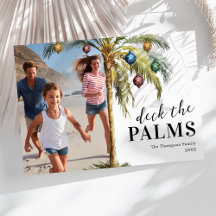 Kerstmis op het strand met palmen