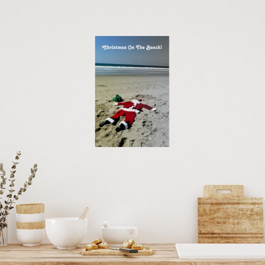 Kerstmis op het strand Poster! Poster (Keuken)