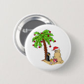 Kerstmis op het strand ronde button 5,7 cm (Voorkant /achterkant)