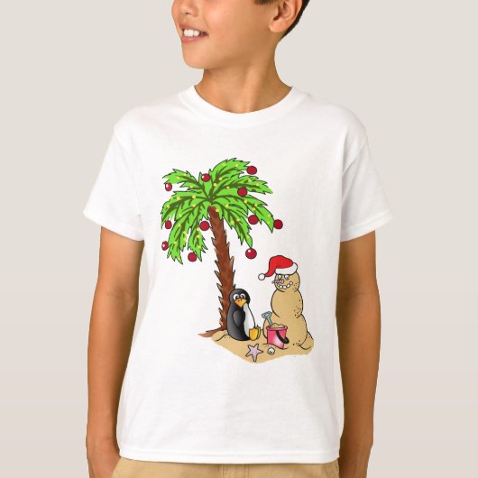 Kerstmis op het strand t-shirt (Voorkant)
