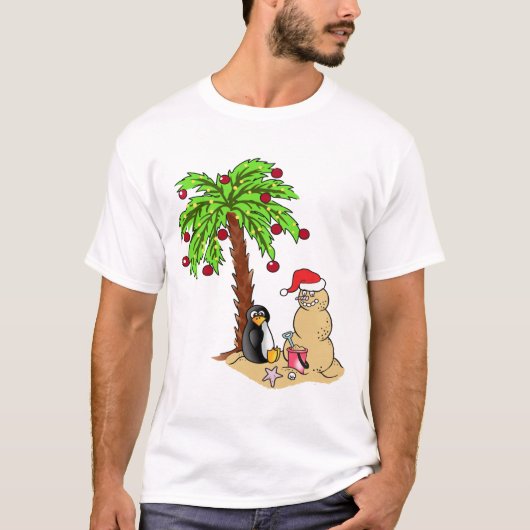 Kerstmis op het strand t-shirt (Voorkant)