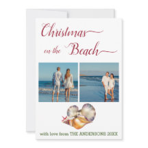 Kerstmis op het strand White Seashells Collage