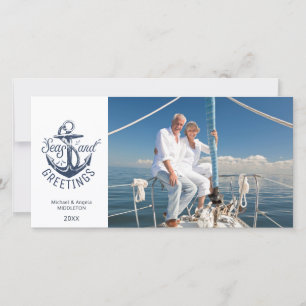 Kerstmis op het water SEAS AND GREETINGS Anker Fot Feestdagenkaart