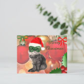 Kerstmis op kerstbal achtergrond feestdagenkaart (Staand voorkant)