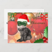 Kerstmis op kerstbal achtergrond feestdagenkaart (Voorkant / Achterkant)