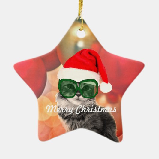 Kerstmis op kerstbal achtergrond keramisch ornament (Achterkant)